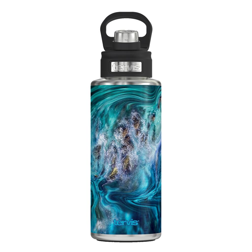 Tervis Teal Splash Triple Walled Insulated Travel Tumbler, Stainless Steel - 32oz Wide Mouth Bottle