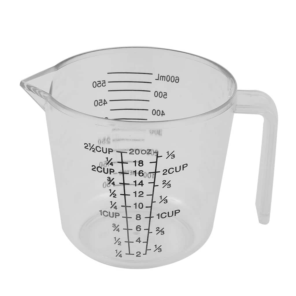 Kitchen Plastic Graduated Scale Beaker Measuring Cup Tool Clear 600ml