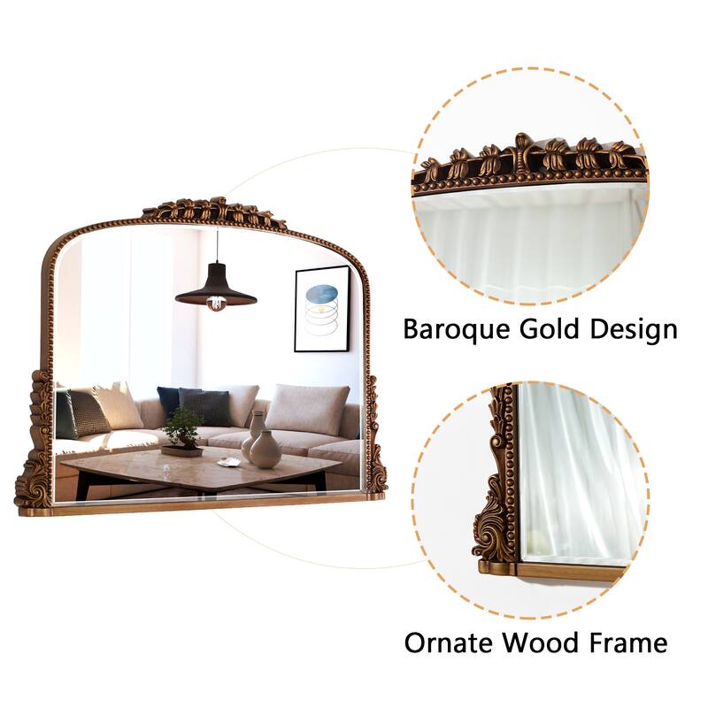 Arch Wall Mirror Baroque Accent Mirrors - 36"×23"