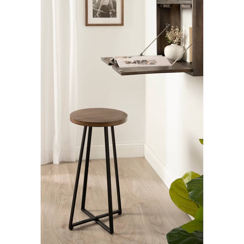 Kate and Laurel Zia Round Bar Stool - 13x13x25
