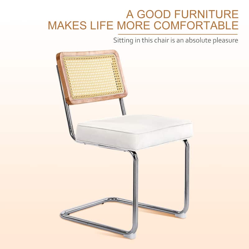 Kata Velvet Rattan Dining Chairs(Set of 2)