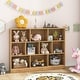 preview thumbnail 12 of 21, 41 inches Wooden Toy Storage Organizer with 10 Cubes for Classroom Daycare Nursery Kindergarten - 55" x 9.5" x 41" (L x W x H)