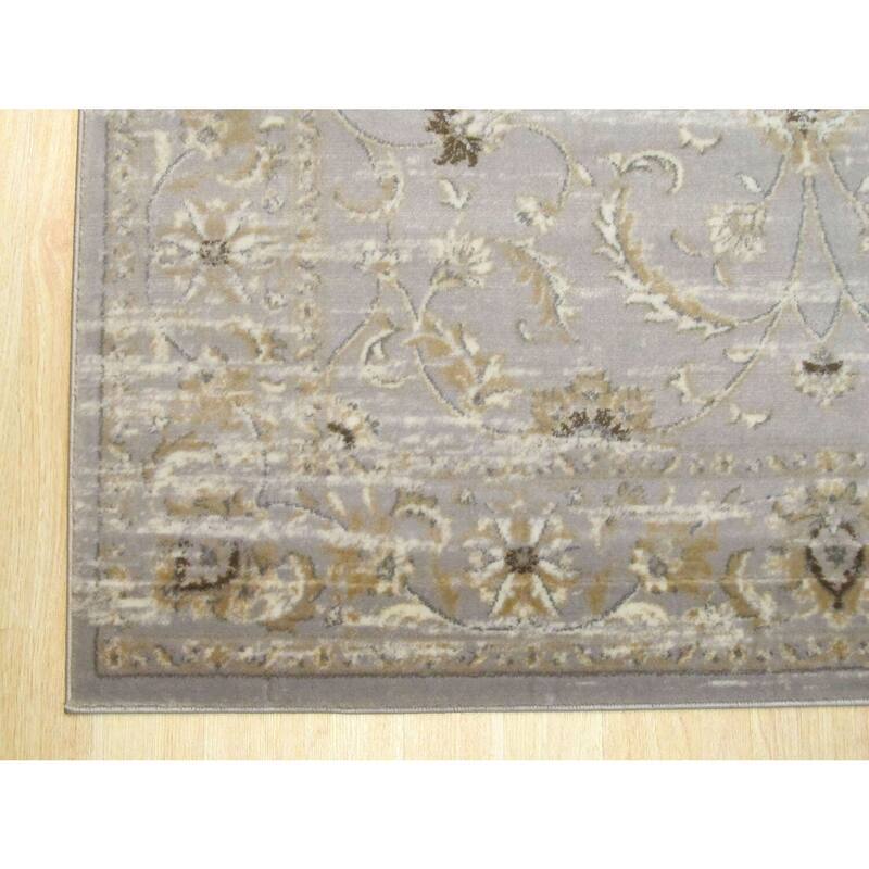 Gray Distressed Polypropylene Traditional Bohemian Style Rug, 5'3 x 7'3, Cozy Vibrant Home Rug - L