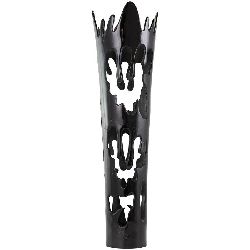 Gold, Silver or Black Aluminum Metal Drip Vase with Melting Designed Body