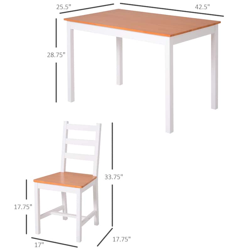Dining Table Set Modern Kitchen Table and Chairs, Solid Wood Dining Room Set(Table + 4 Chairs)