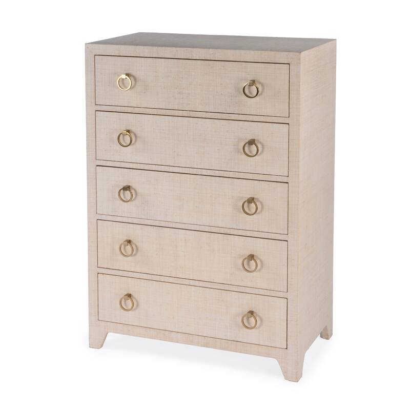 Bar Harbor 5 Drawer Raffia Dresser