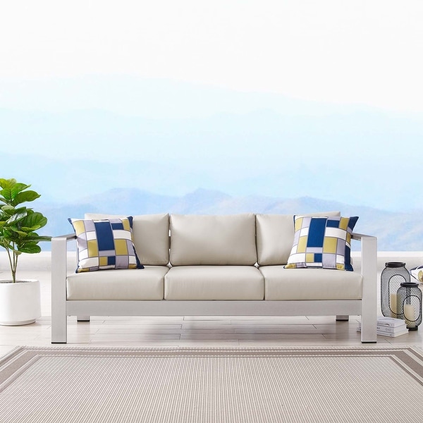 Shop Shore Outdoor Patio Aluminum Sofa - Overstock - 30399323 Shop Shore Outdoor Patio Aluminum Sofa - Overstock - 30399323 on Safavieh Outdoor Living Granton 5 Pc Living Set id=70954