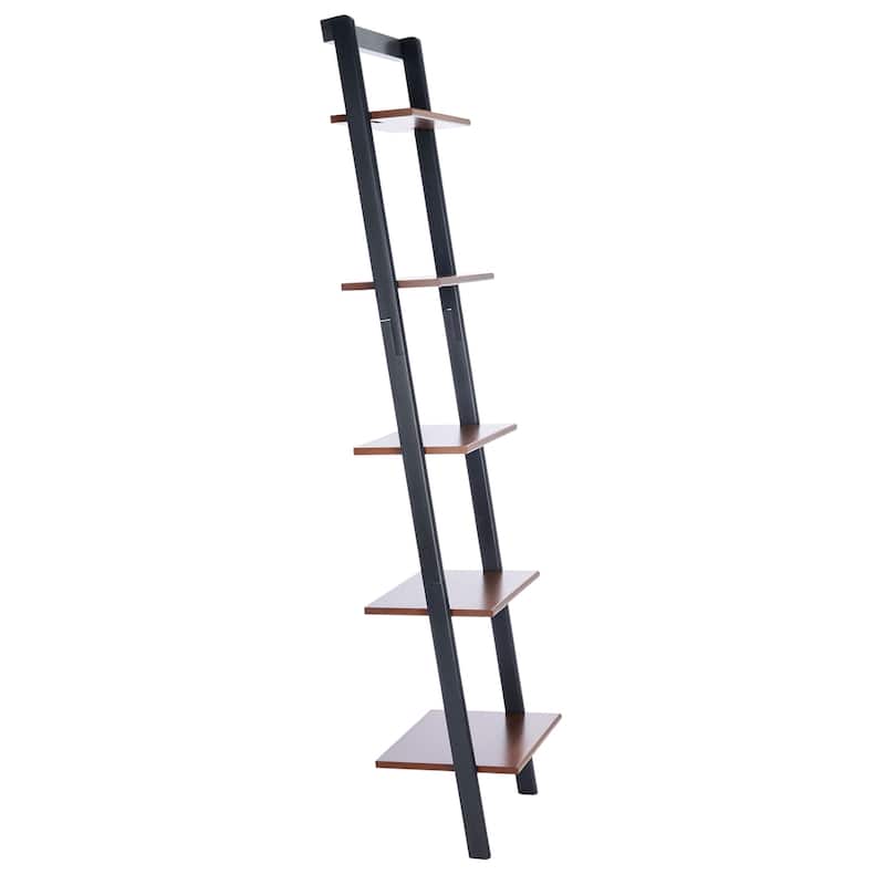 SAFAVIEH Viorela 5-Tier Leaning Etagere Bookcase - 16.9" W x 14" L x 76" H - 17Wx14Dx76H