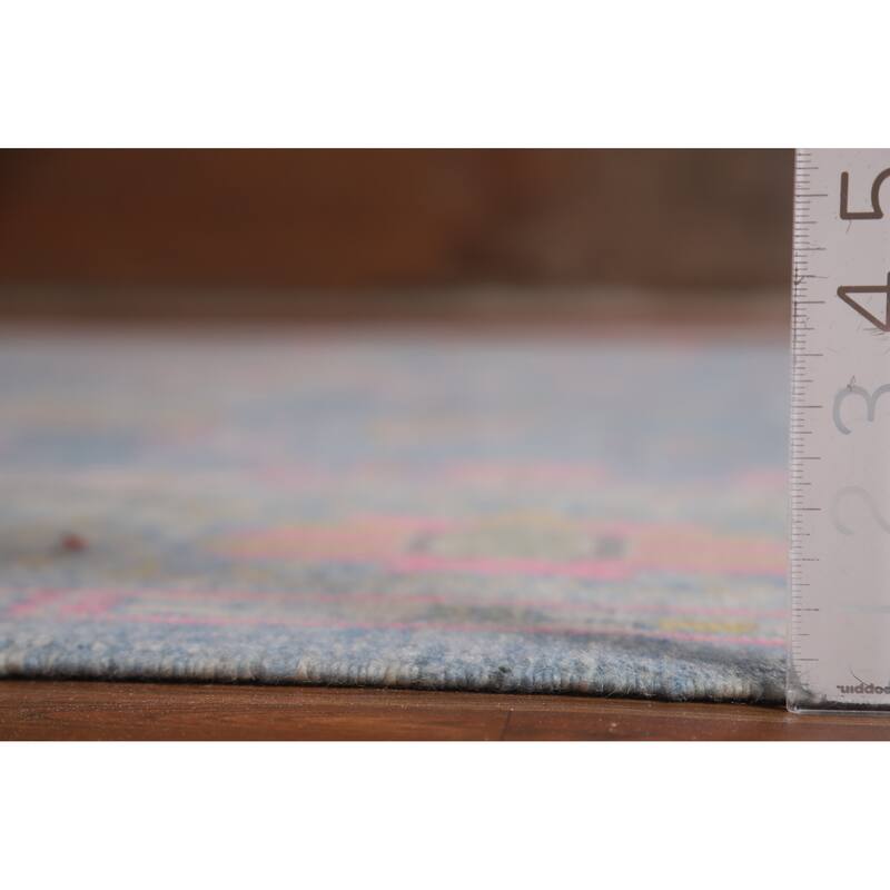 Hand Knotted Oriental 100% Wool Carpet Transitional All-Over Navy Blue & Blues Oushak Area Rug - 14' 0'' X 10' 1''