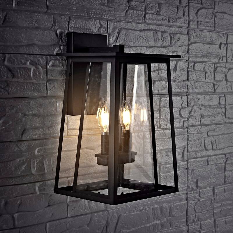 SAFAVIEH Velza Outdoor Wall Lantern - 9"x8.3"x15" - 9"W x 8"D x 15"H