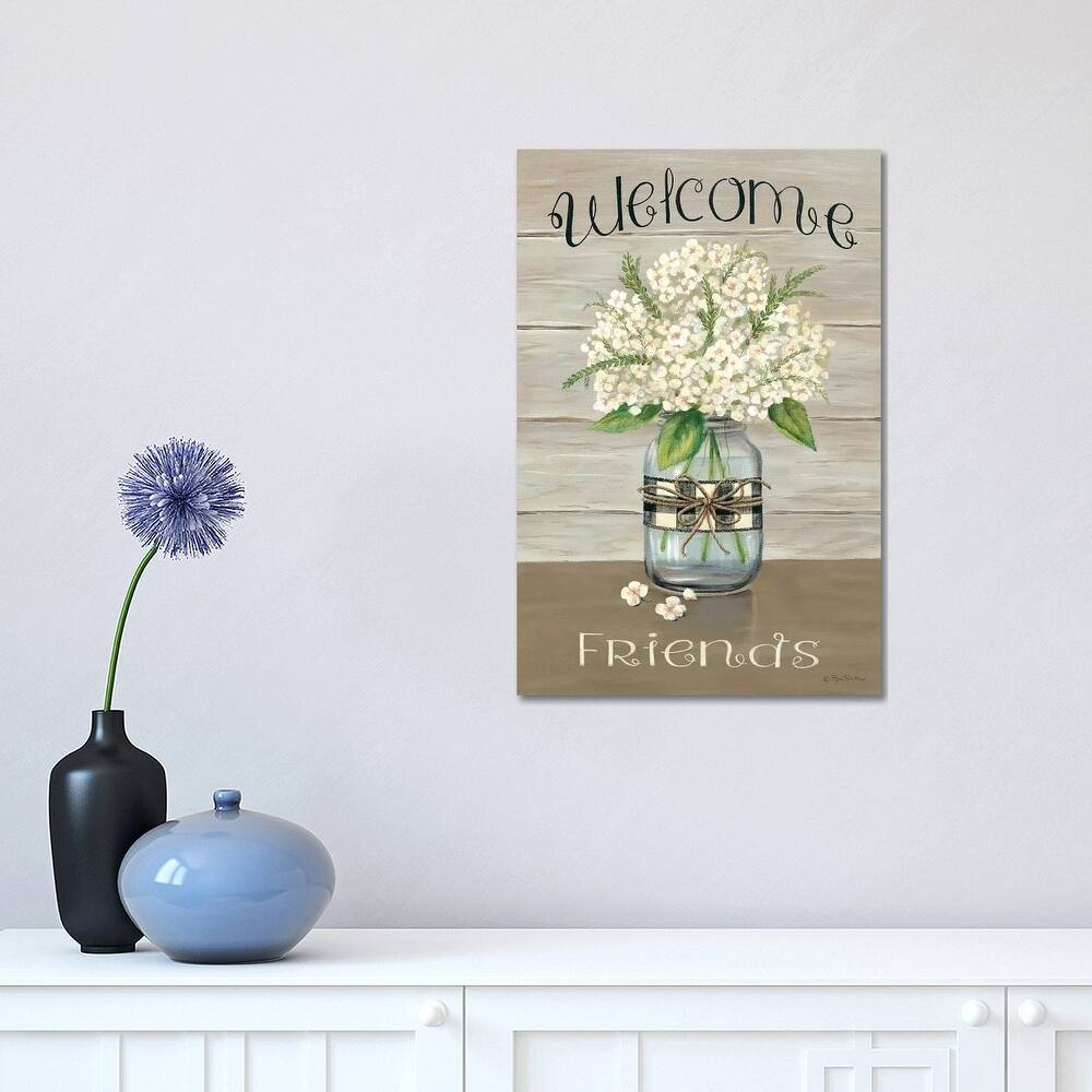 iCanvas "Welcome Friends Mason Jar" by Pam Britton Canvas Print