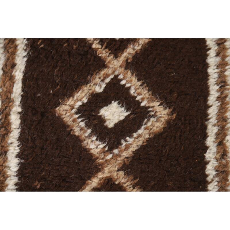 Anatolian Beige Tribal Turkish Runner Rug Handmade Wool Carpet - 3'7"x 10'4"