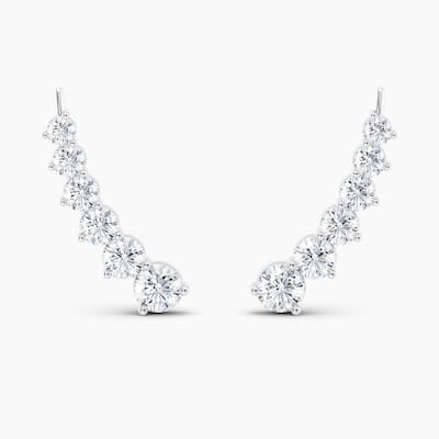 Auriya 3ctw Round Lab Grown Diamond Climber Earrings 14-karat Gold (E-F, VS1-VS2)