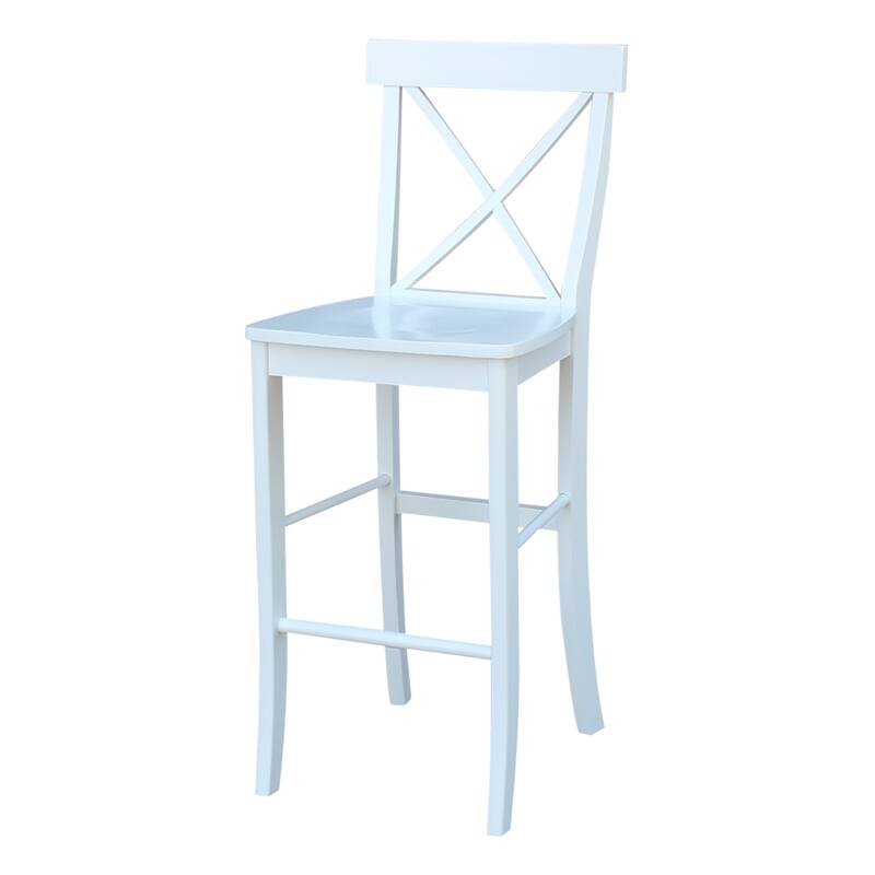 36" Round Pedestal Bar Height Table With 2 X-Back Bar Height Stools