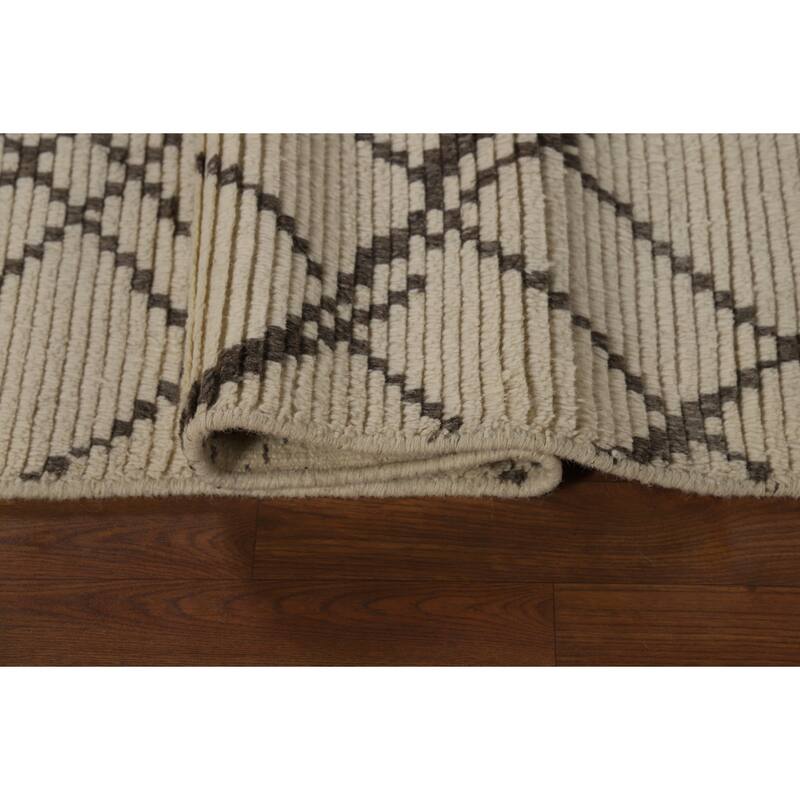 Trellis Moroccan Oriental Area Rug Handmade Wool Carpet - 5'2" x 8'1"