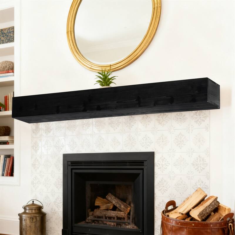 48" Fireplace Mantel Fir Wood Wall-Mounted & Floating Shelf