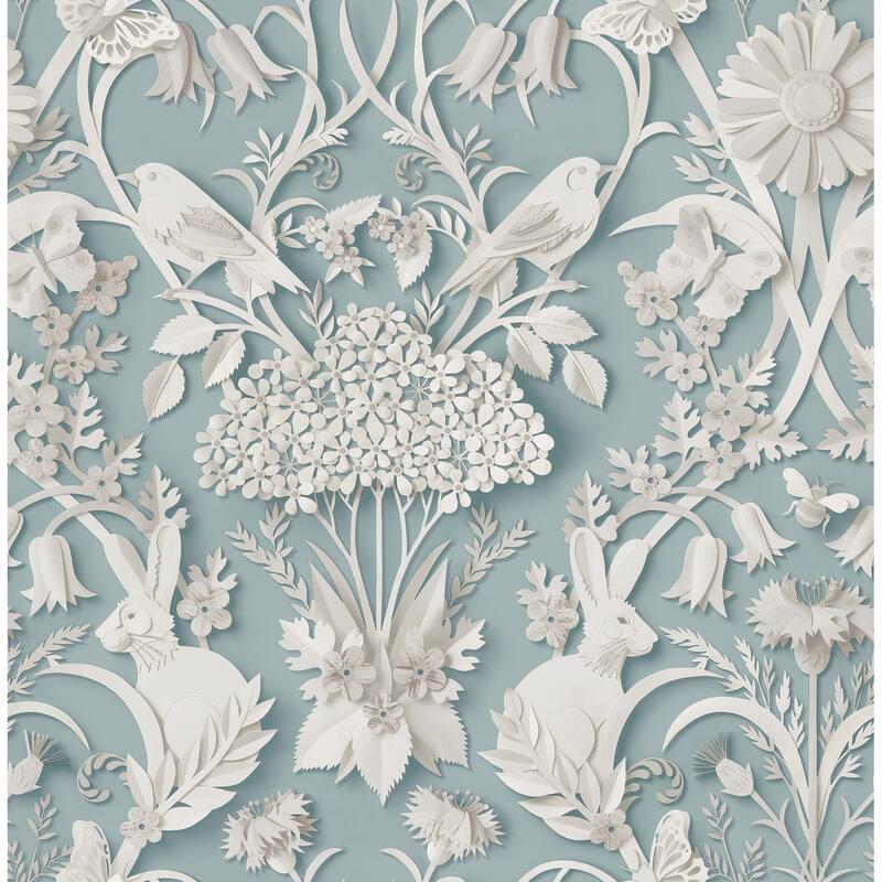 Fine Decor Fae Sky Blue Woodland Wallpaper