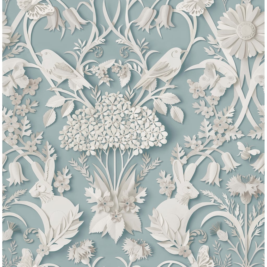 Fine Decor Fae Sky Blue Woodland Wallpaper