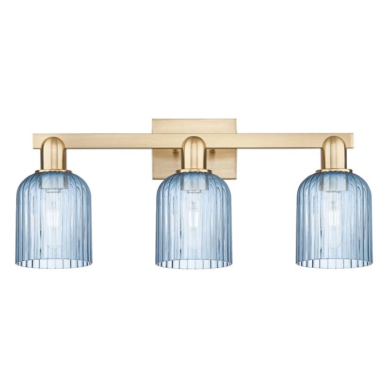Innovations Lighting 716-3W-11-24 Bridal Veil Vanity Bridal Veil 3 - Champagne Bronze / Blue