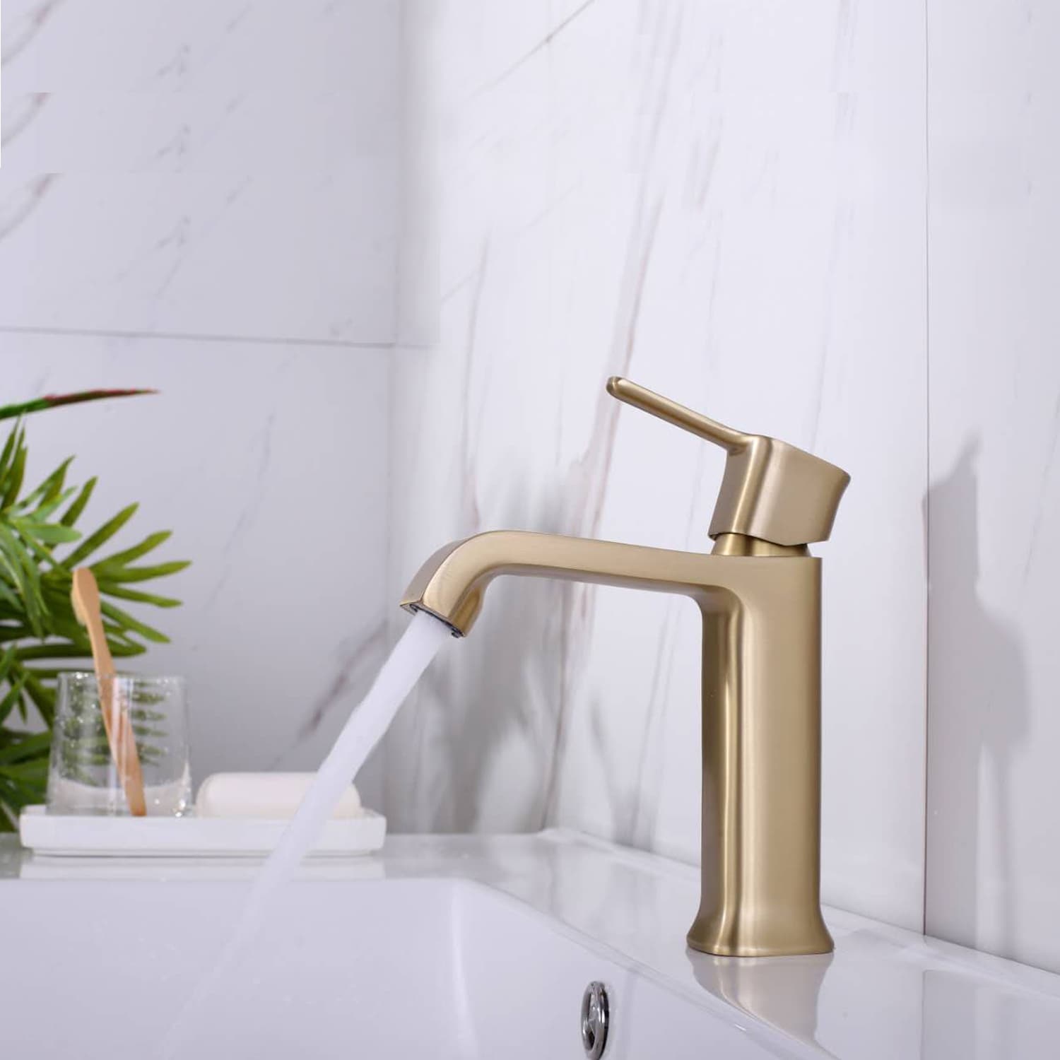 YASINU Single Handle Bathroom Vanity Sink Faucet w/ Pop up Drain Assembly