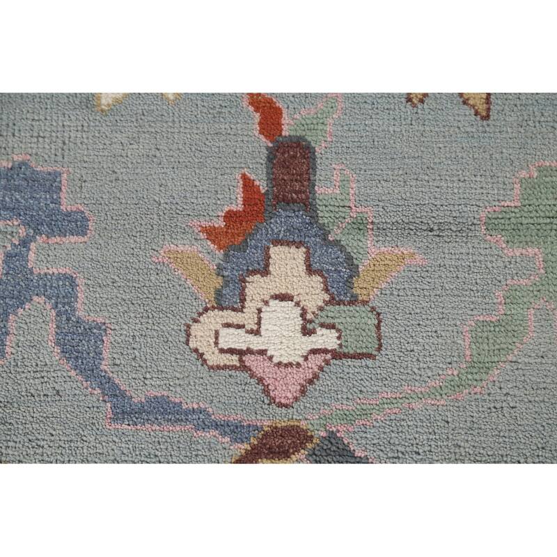 Transitional Gray Oushak Oriental Area Rug Handmade Wool Carpet - 8'1"x 9'10"