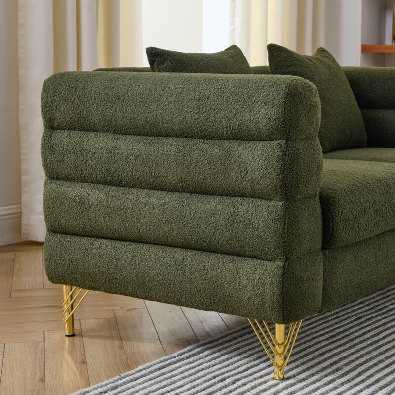 60Inch Oversized 2 Seater Sectional Sofa, Sectional Sofa-Deep Seating Sectional Sofa, Soft Sitting with 2 Pillows