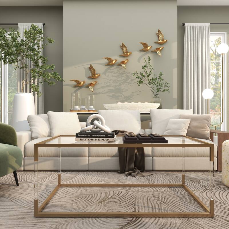 Polystone Bird Distressed 3D Floating Home Wall Decor - Set of 3 Dark Brown, Silver, Gold - Roche River Decor