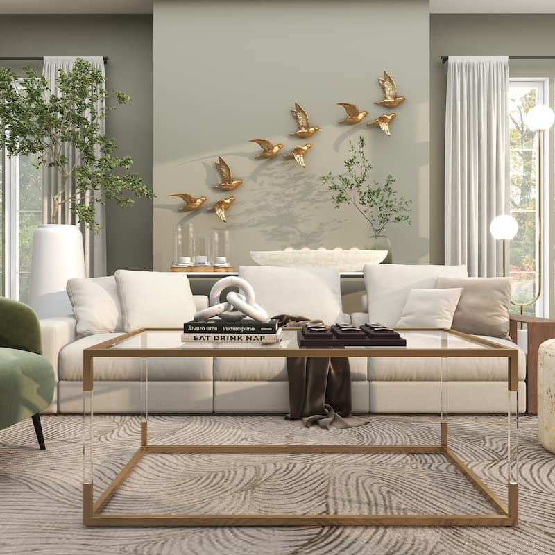 Polystone Weathered 3D Floating Bird Wall Decor (Set of 3) - Dark Brown, Gold, Silver