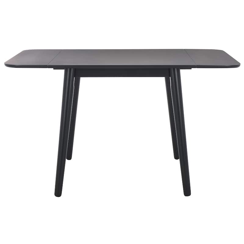 SAFAVIEH Home Damarius Drop Leaf Dining Table - 51"W x 31"D x 29"H - Matte Black