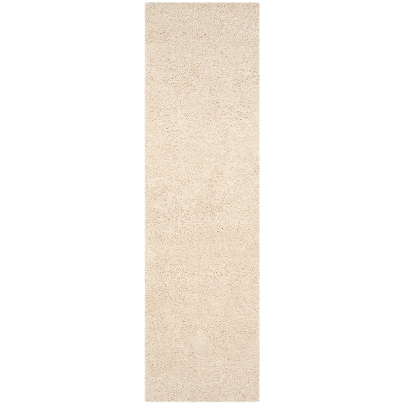 SAFAVIEH Laguna Shag Verdiana Solid Color 2-inch Thick Rug. - 2'3" x 6' Runner - Beige - Runner