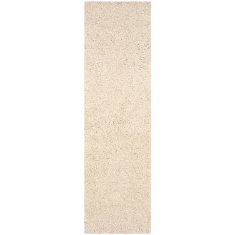 SAFAVIEH Laguna Shag Verdiana Solid Color 2-inch Thick Rug. - 2'3" x 8' Runner - Beige - Runner