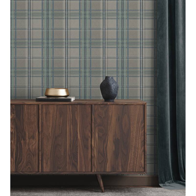 Seabrook Designs Breckenridge Plaid Unpasted Wallpaper