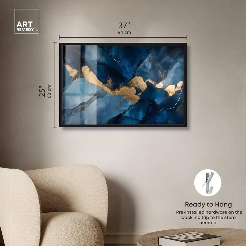 Dark Texture Golden Touch I Shadowbox by Art Remedy