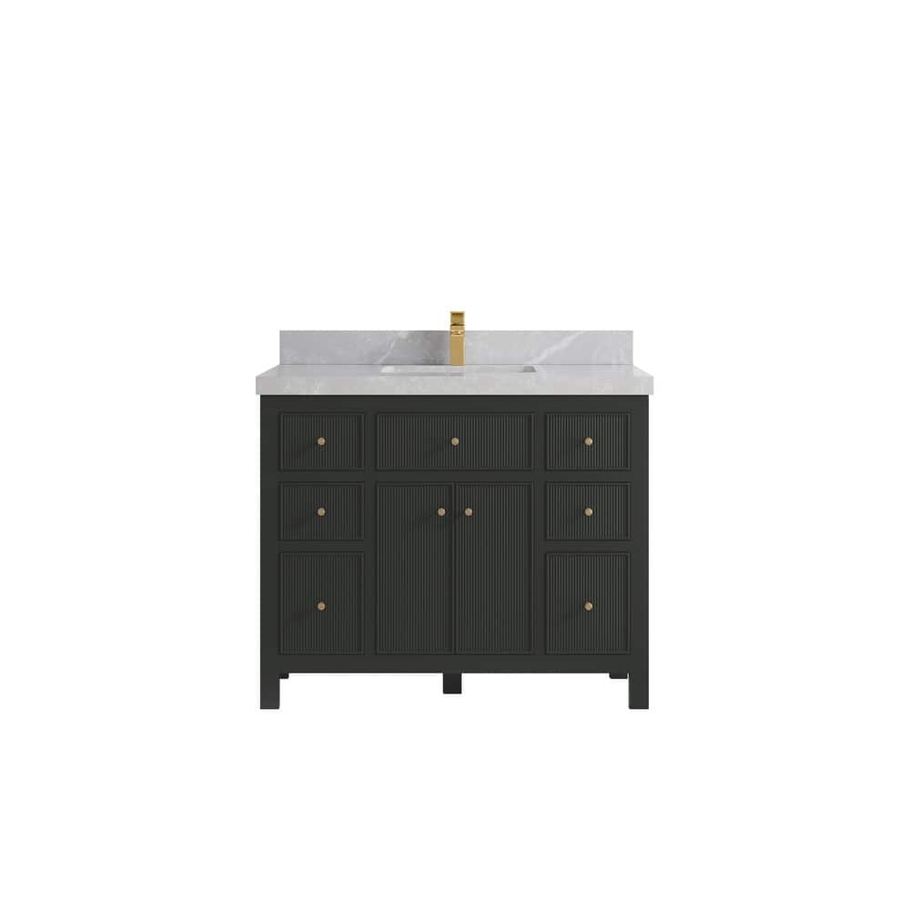 Willow Collections 42 in W x 22 in D Sonoma Free Standing Reeded Single Sink Bathroom Vanity with Countertop