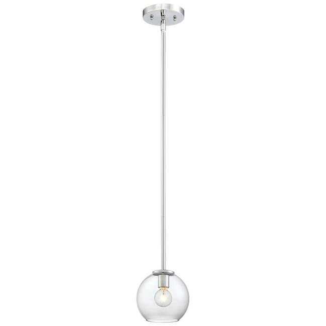 George Kovacs Exposed Chrome And Tinted Smoke Glass 1 Light Pendant