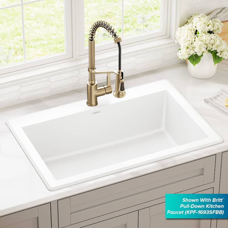 KRAUS Forteza Granite 33 inch Undermount Drop-in Kitchen Sink