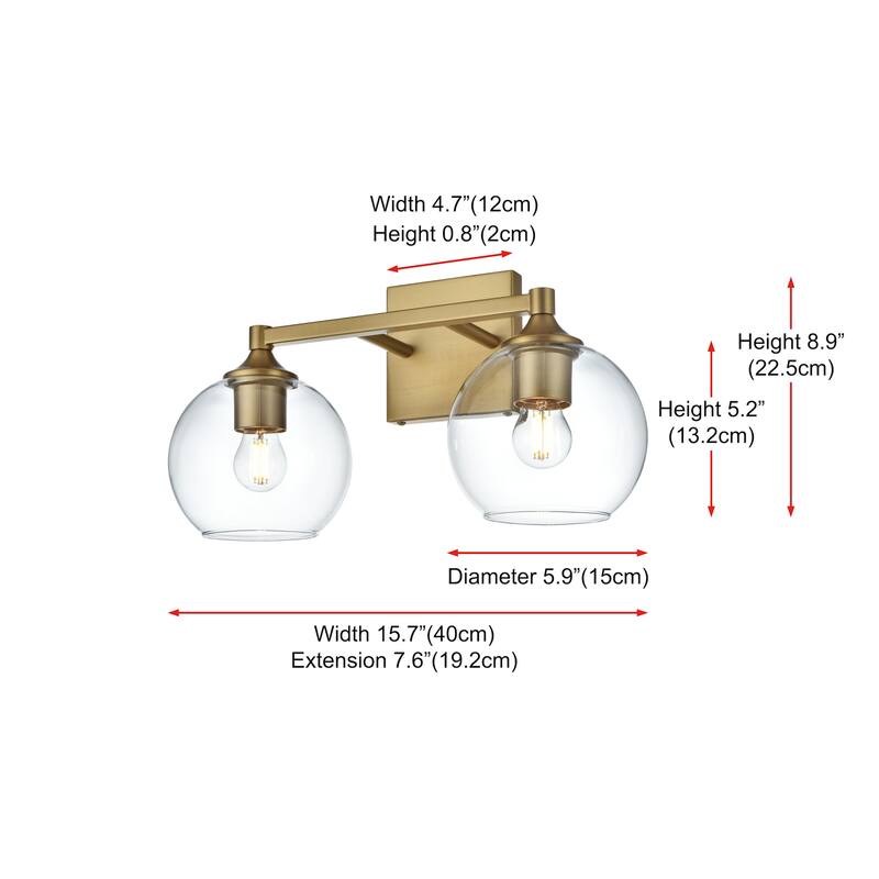 Elegant Lighting LD7308W16 Eero 2 Light 16" Wide Vanity Light