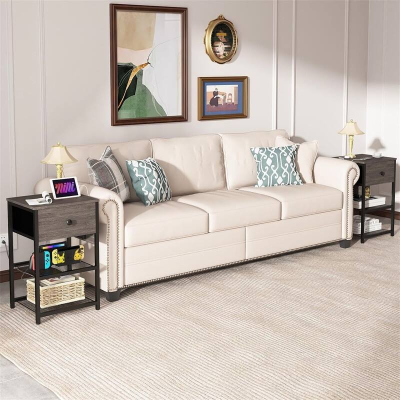 set of 2 with Charging Station - 17.5"D x 7.2"W x 13.5"H