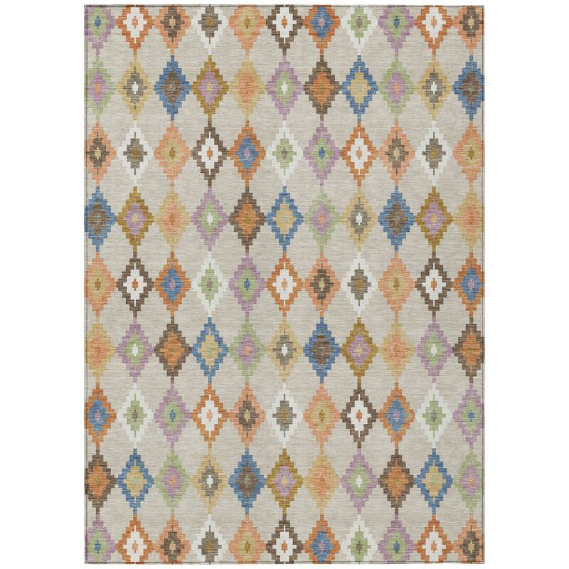 Machine Washable Indoor/ Outdoor Global Ahmet Chantille Rug