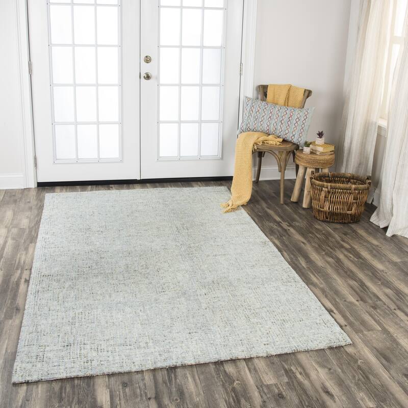 Alora Decor Storm Beige and Grey Hand-tufted Geometric Wool Rug - 3' x 5' - Light Gray