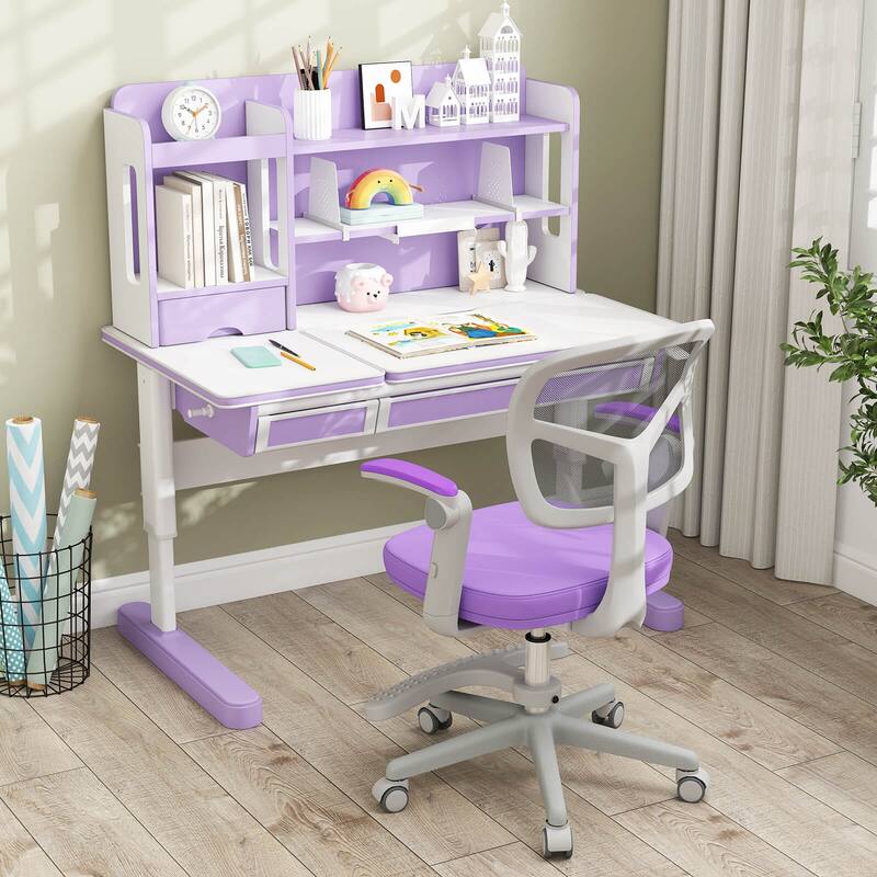 Costway Kids Desk Chair Children Study Chair with Adjustable Height, - See Details