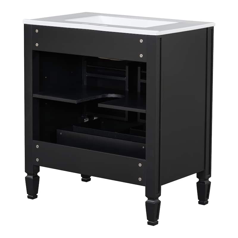 Bathroom Vanity with Sink, Storage Cabinet with Adjustable Shelves, Vanity Set with Soft Close Door and Drawer
