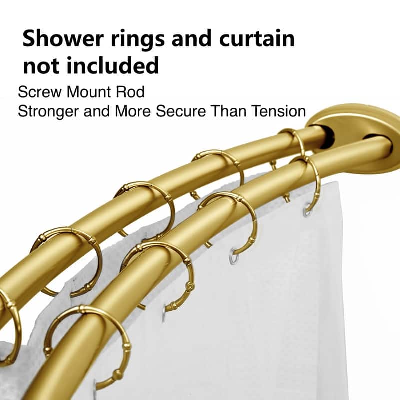 Utopia Alley Rustproof Wall Mounted Aluminum Double Curved Shower Curtain Rod, Screw Mount Rod, Adjustable Rod from 45" to 72"