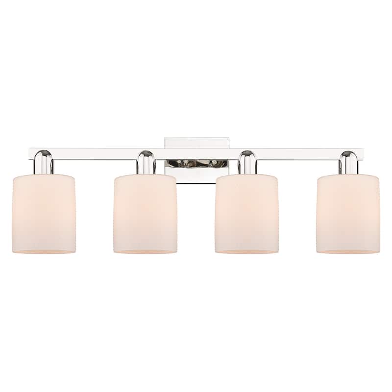 Innovations Lighting 716-4W-11-32 Cobbleskill Vanity Cobbleskill 4 - Polished Nickel / Matte White