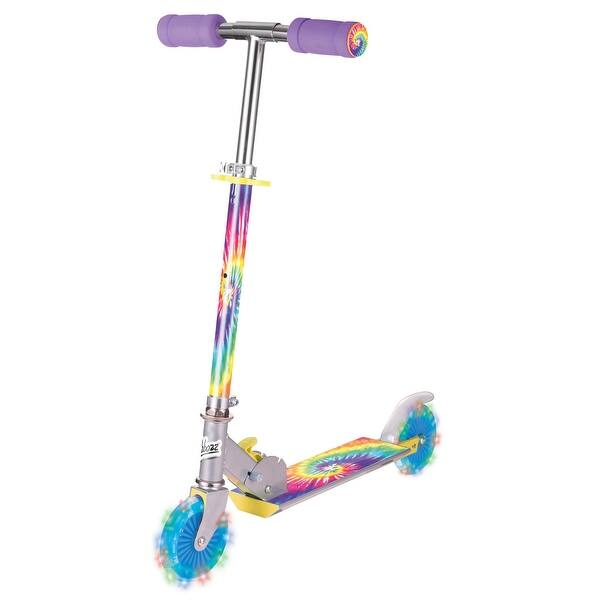 slide 2 of 5, Ozbozz Tie Dye Foldalbe Scooter - Light UP Wheels - Ages 5 and up