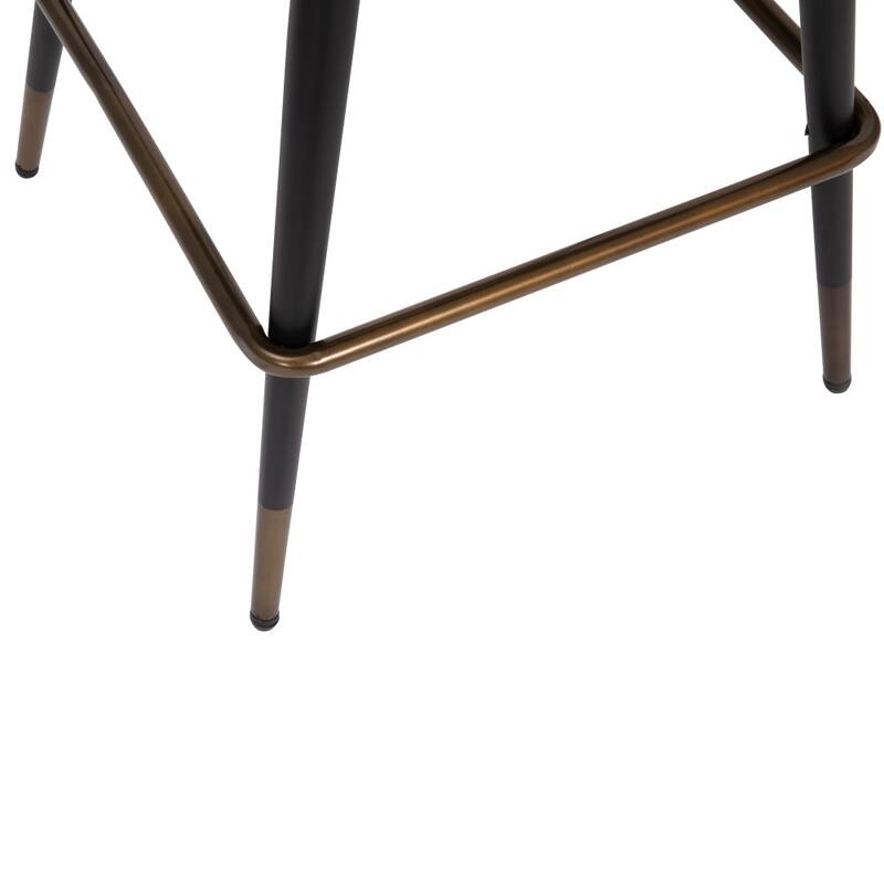 Set of 2 Upholstered Counter Stools with Steel Frames