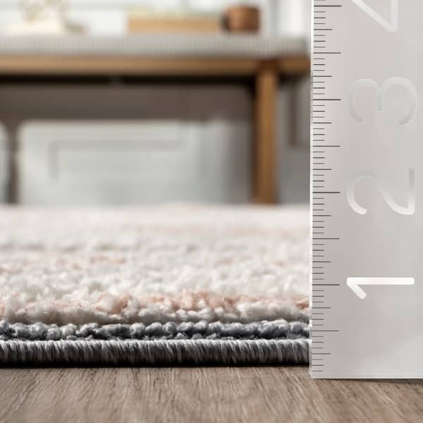 dimension image slide 1 of 2, Nuloom Acacia Raised Diamond Tasseled Area Rug