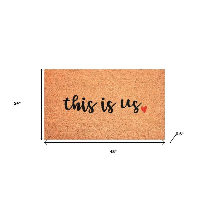 HomeRoots 24" X 48" Brown And Black This is Us Outdoor Coir Door Mat - 24.00' X '48.00