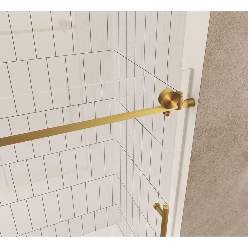 60 "W x 60" H Frameless Shower Door with Stainless Steel Handle - 60'' x 0.31'' x 60''