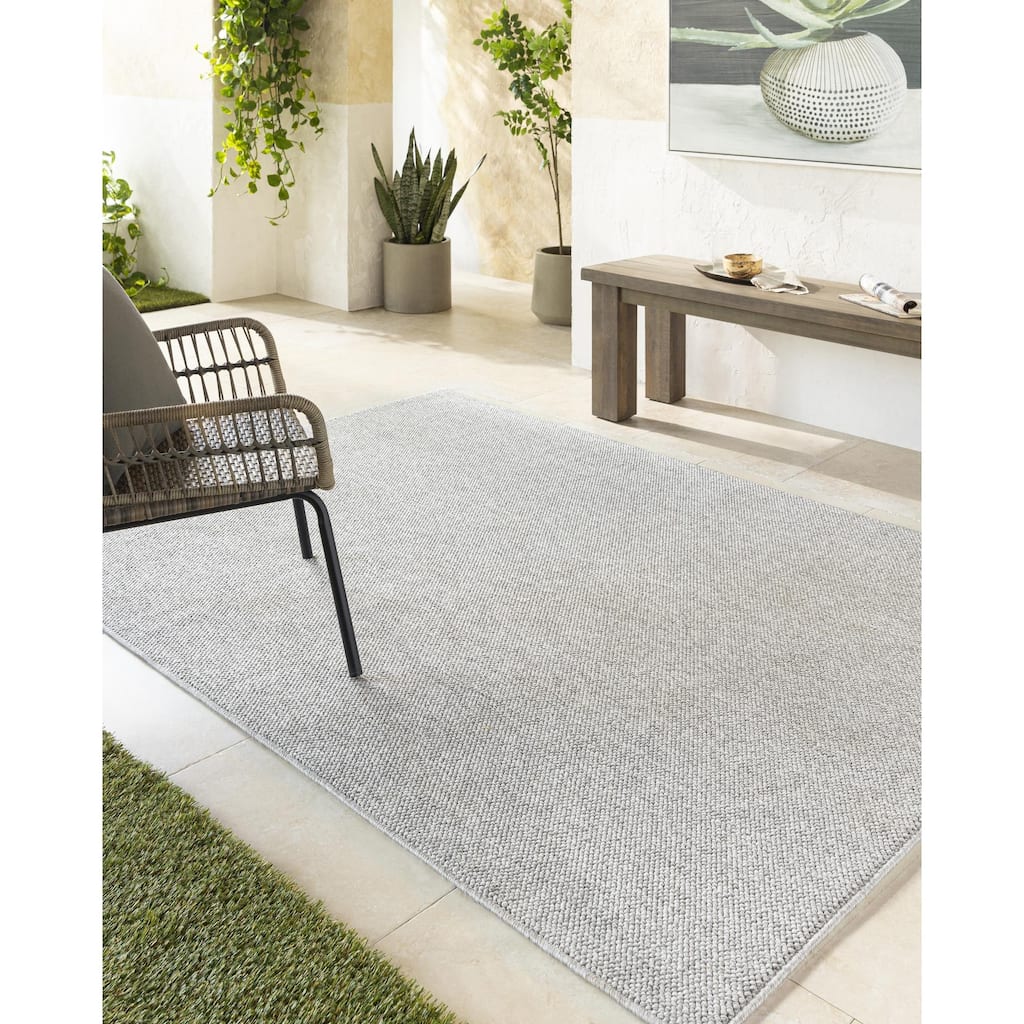 Livabliss Bouclair Casual Distressed Solid Color Area Rug